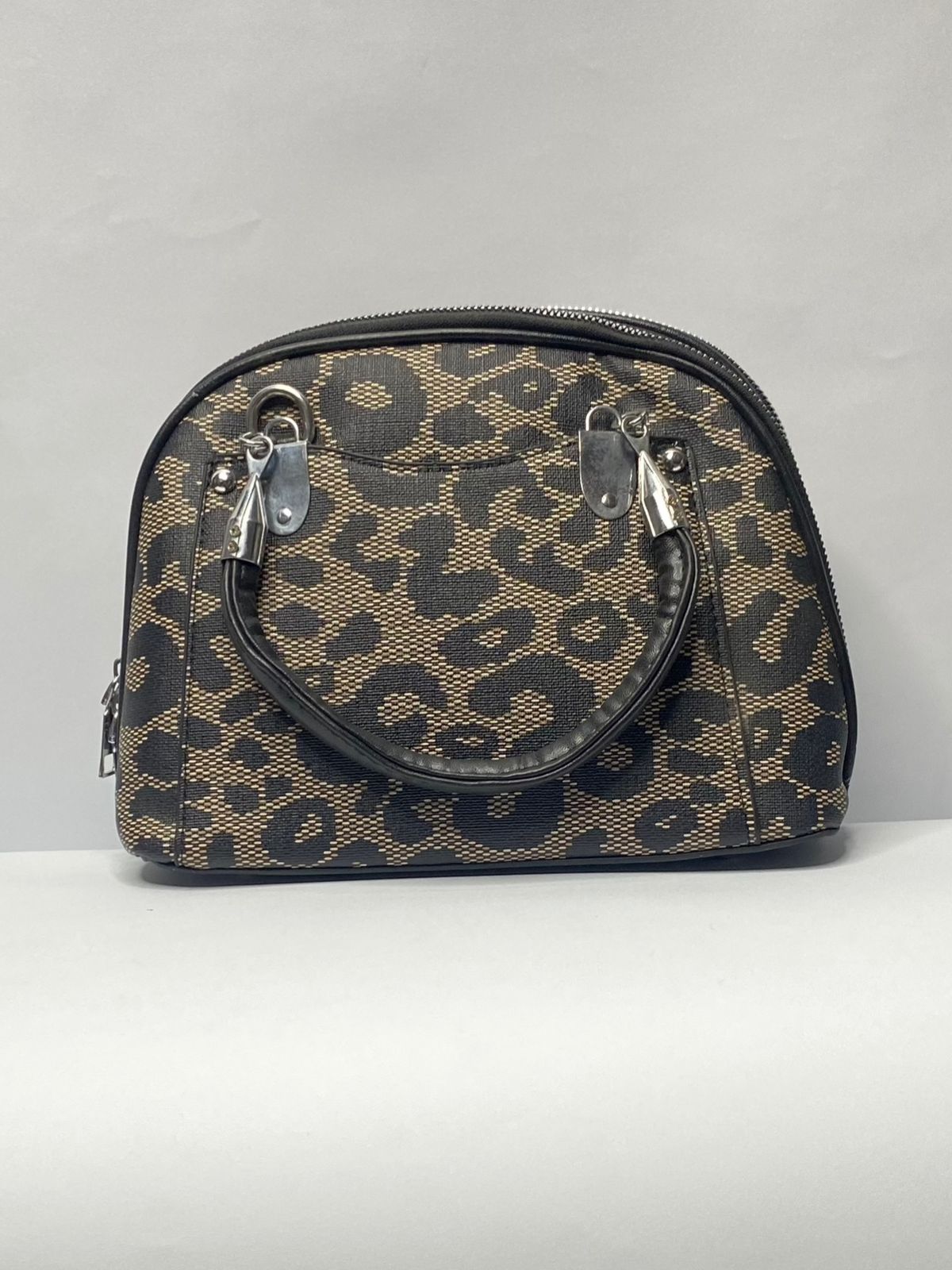 Leopard Print Handbag (BLACK & BROWN)